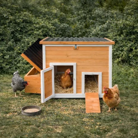 Poulailler Hefa+ 6 poules - Pin traité et toit plastique