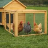 Enclos bois sécurisé pour poules 80x75x60 cm