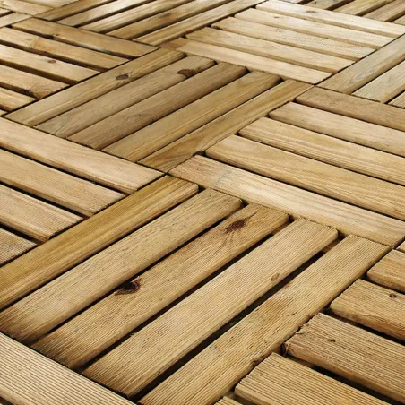 Lot de 4 dalles bois autoclave 40x40 cm - extérieur