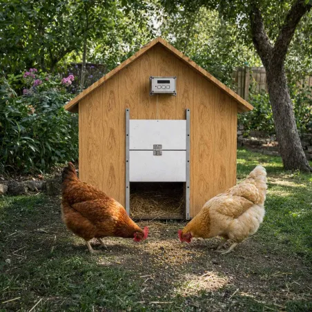 Portier solaire programmable pour poulailler 32x29,8 cm