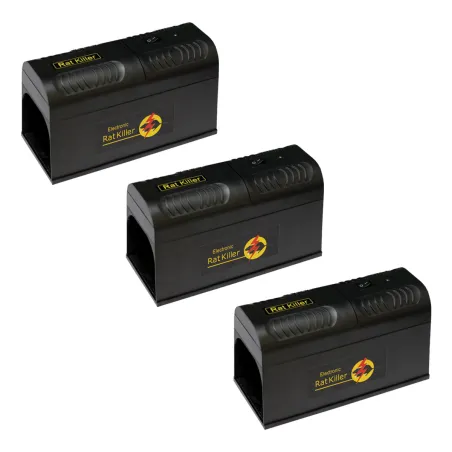 Pack 3 pièges électriques anti-rongeurs 7000V - 21x9,5x12cm