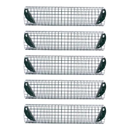Lot de 5 pièges tube métal pour lapins et furets 15x60 cm