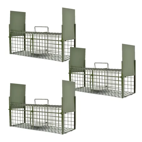 Lot de 3 pièges à rats galvanisés 50x18x18 cm