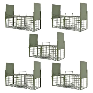 Lot de 5 pièges à rats galvanisés 50x18x18 cm