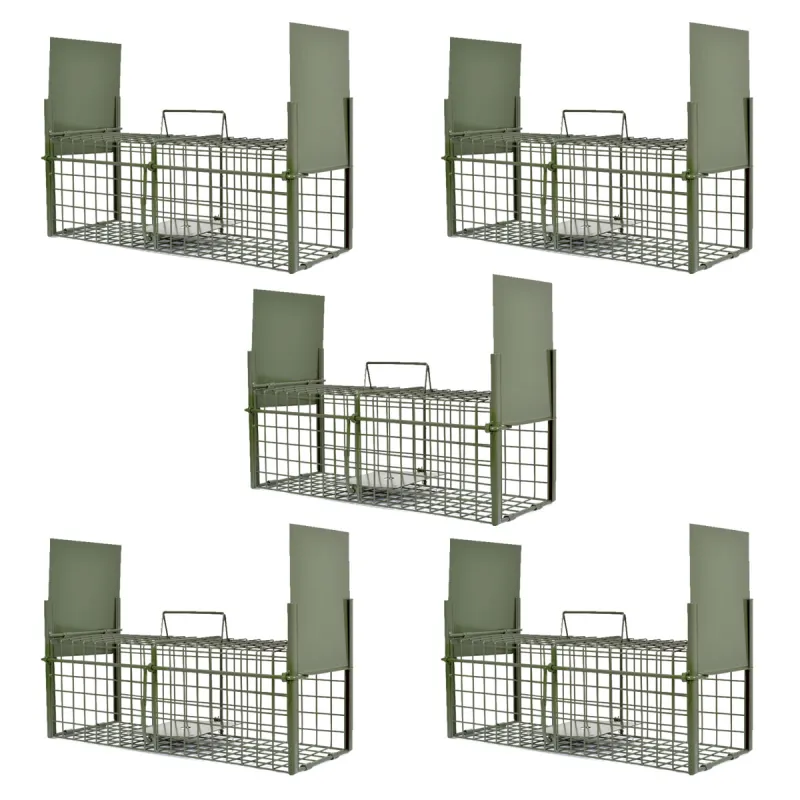 Lot de 5 pièges à rats galvanisés 50x18x18 cm