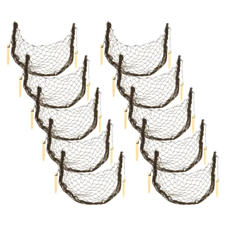 Lot de 10 bourses à lapin en lin 120 cm + piquets