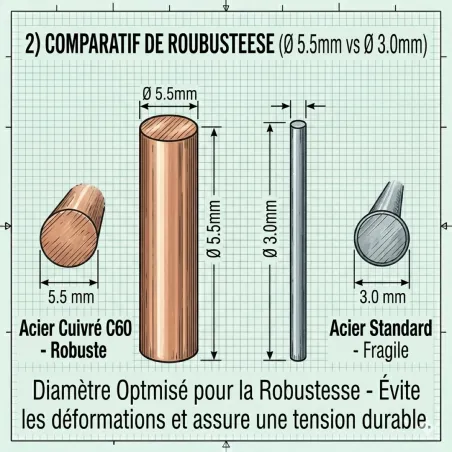 Pièges à taupe Putange - Lot de 2 en acier cuivré résistant
