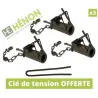 Lot de 3 pièges raton laveur tube métal 9cm + chaîne 30cm
