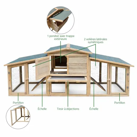 Poulailler Villa Cocotte en pin traité - 4 poules max