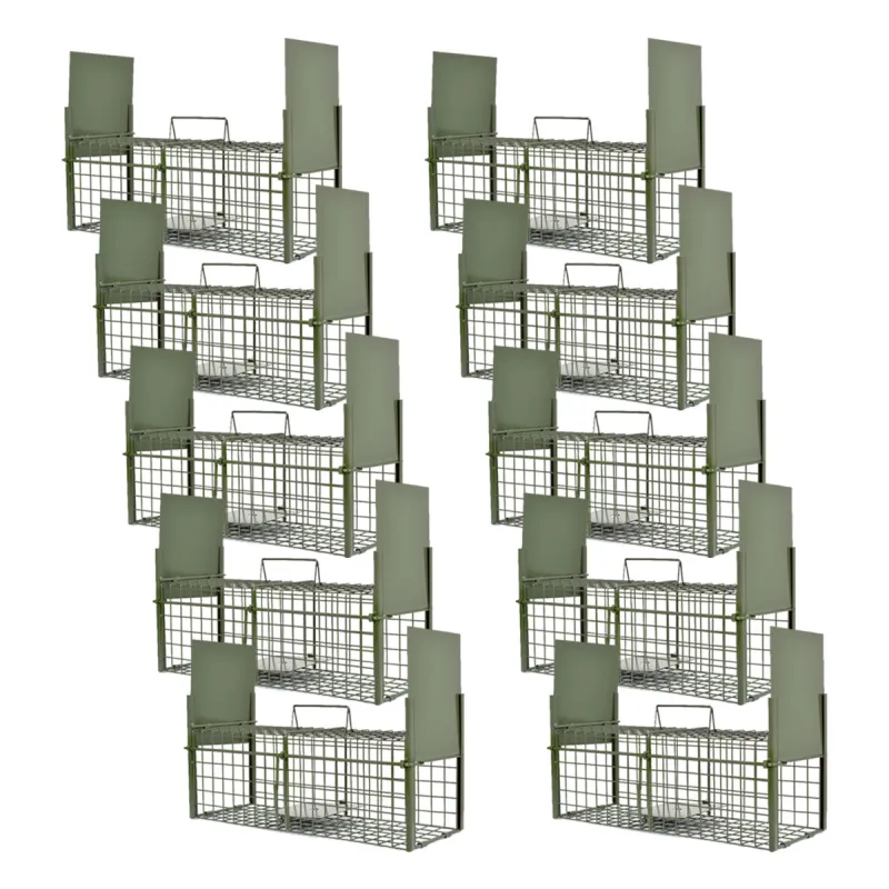 Lot de 10 ratières 2 entrées 50x18x18 cm - Piège nuisibles