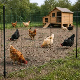 Filet non électrifiable pour poules 50m H106cm double pointe