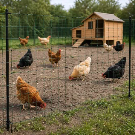 Filet non électrifiable pour poules 50m H106cm double pointe