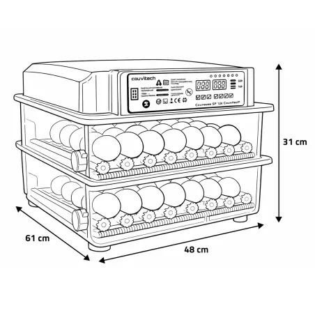 Couveuse auto SP Couvitech® 120 œufs - Éclosion pro