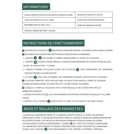 Portier solaire autonome avec télécommande et appli