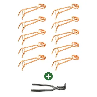 Kit 10 pièges à taupes Putange en acier cuivré + pince