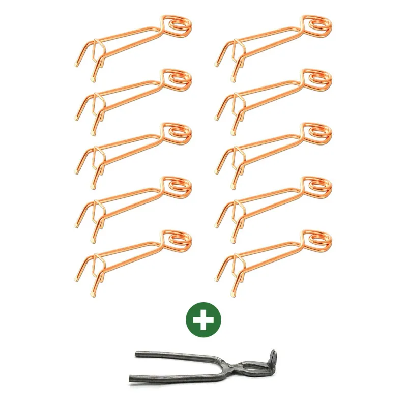 Kit 10 pièges à taupes Putange en acier cuivré + pince