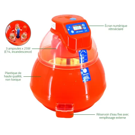 Couveuse auto Novital Covatutto 16L Pro - Élevage précis