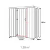 Abri jardin Durance acier - 1 porte - 1,28 m² gris/crème
