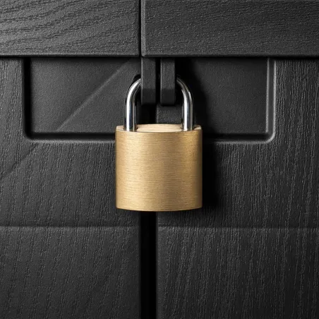 Coffre jardin 2 portes sécurisé 117x74x110 cm noir 780L