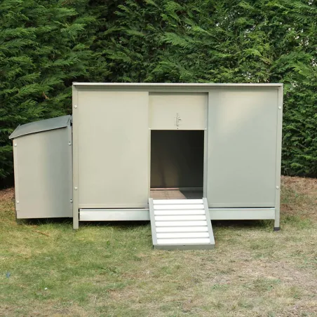 Poulailler galvanisé vert 100x70cm - 2 à 4 poules