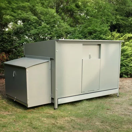 Poulailler galvanisé vert 100x70cm - 2 à 4 poules