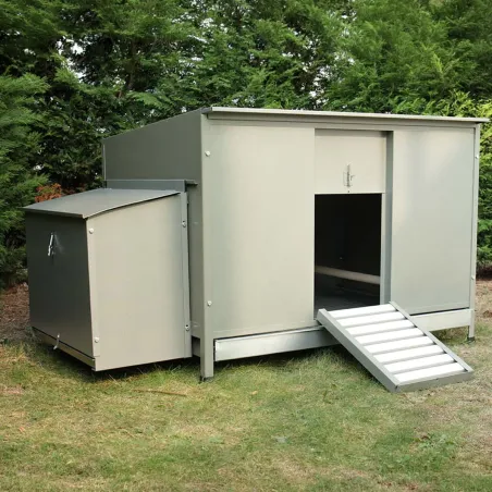 Poulailler galvanisé vert 100x70cm - 2 à 4 poules