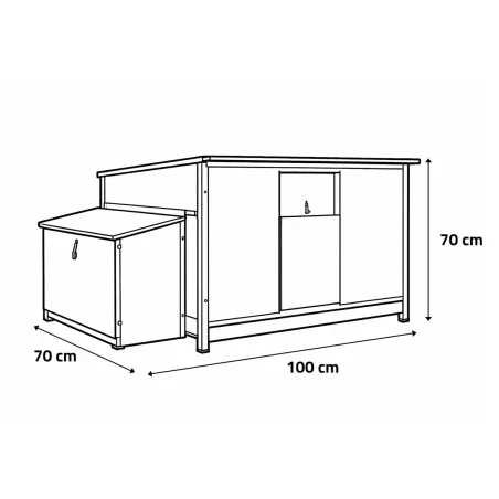 Poulailler galvanisé vert 100x70cm - 2 à 4 poules