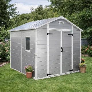 Abri Lys plastique 2 portes - 4,18m² - Hauteur 222 cm