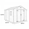 Abri Lys plastique 2 portes - 4,18m² - Hauteur 222 cm