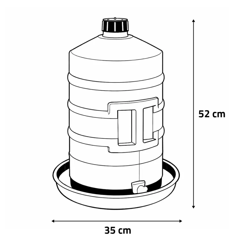 Abreuvoir 20L plastique à poignée pour volailles Novital