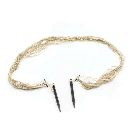 Piège bourse à lapin en lin 120 cm + piquets écologiques