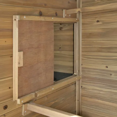 Poulailler bois 2 niveaux 10-15 poules 222x115x200 cm