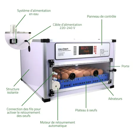 Couveuse PRO Couvitech® 68 œufs - Automatisée & Haute Performance