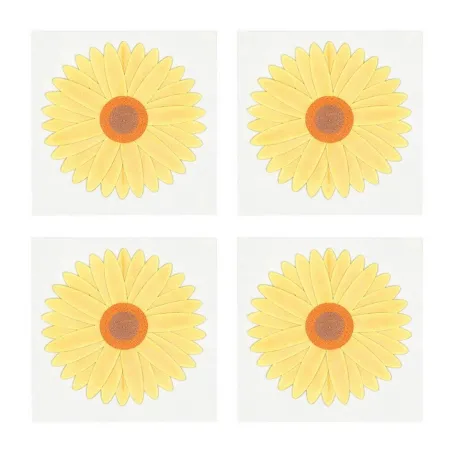 Lot de 4 pièges à mouches adhésifs écologiques 9,5x9,5cm