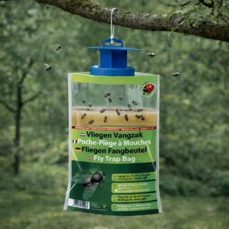 Lot de 3 poches-pièges à mouches écologiques