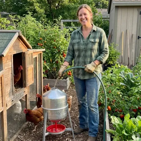 Abreuvoir galvanisé 30L sur pieds pour volailles