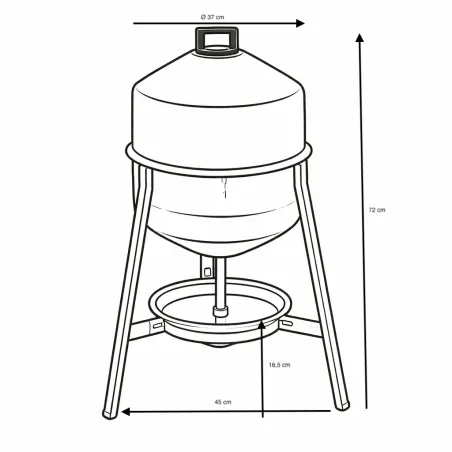 Abreuvoir galvanisé 30L sur pieds pour volailles