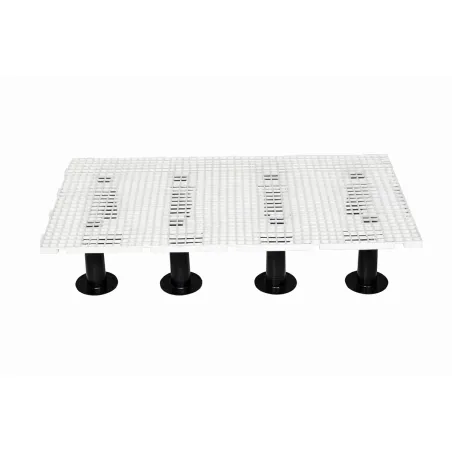 Lot de 4 caillebotis 50x100 cm maille 20x20 mm blanc