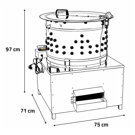 Plumeuse Cylindra 144 doigts inox - 0,75kW River Systems