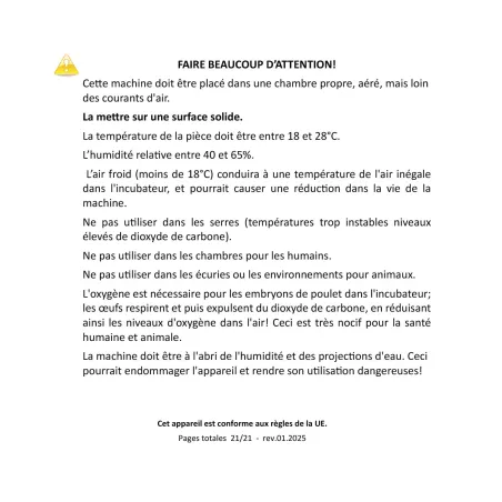 Couveuse évolutive 98 œufs - Kit professionnel MAINO