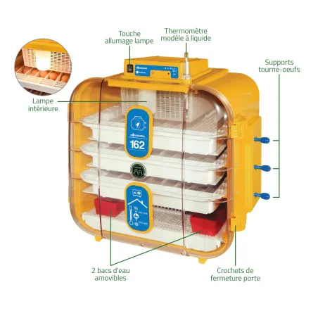 Couveuse Covatutto 162 - 162 œufs - Semi-auto Novital
