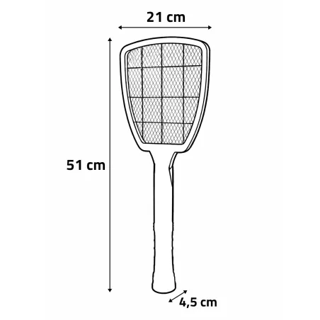 Raquette électrique anti-mouches et moustiques
