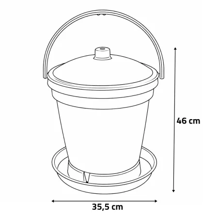 Abreuvoir seau 18L vert et blanc à anse - Olba