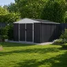 Abri de jardin Escaut acier 12,33m² - 2 portes battantes