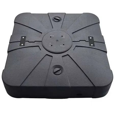 Parasol carré déporté pivotant alu toile 220 g/m² beige 3 X 3 M pied inclus