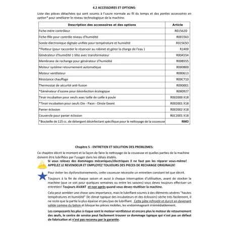 Kit couveuse évolutive 98 œufs + accessoires caille/poule