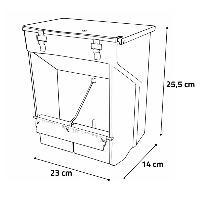 Mangeoire trémie 2 compartiments 2kg - Lapins NOVITAL