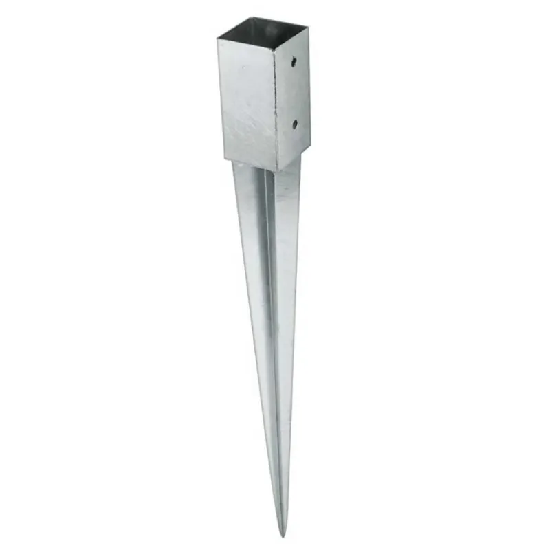 Support poteau bois 7,1x7,1 cm - Acier galvanisé à enfoncer