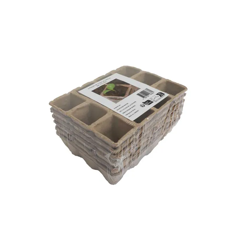 Plaques semis biodégradables 12 alvéoles - 16x12x5 cm écolo