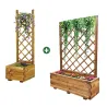 Lot de 2 jardinières treillis en bois traité autoclave